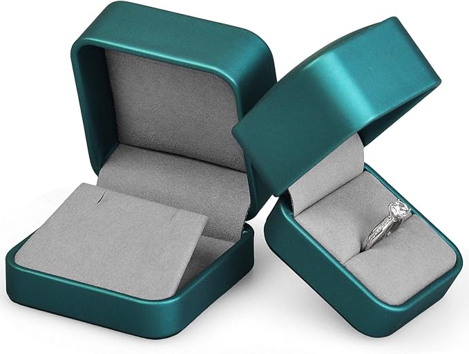 Oirlv Green Leather Earring Box Velvet Travel Jewelry Case Small Earring Box Vintage Jewlery Display Portable