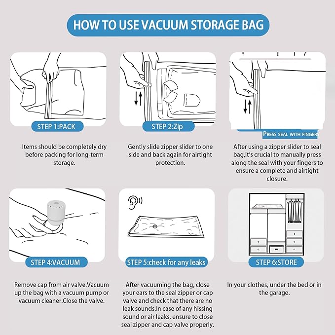 12 Pack Reuseable Vacuum Storage Bags with Electric Pump, Vacuum Seal Space Saver Bags for Clothing, Travel, Blanket, Bedding, Moving Home, and Organisation (3 Jumbo, 3 Large, 3 Medium, 3 Small)