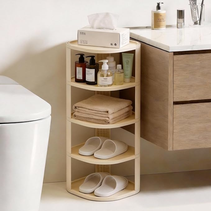 Vertical Shoe Rack 5 Tier Adjustable Shoe Organizer Small Shoe Shelf for Closet, Narrow Entryway, or Bedroom Easy to Assemble and Disassemble Holds Up to 5 Pairs of Shoes (White)