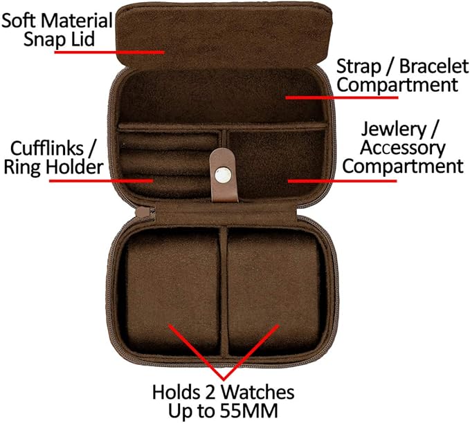 Gift Set 6 Slot Leather Watch Box with Valet Drawer - Luxury Watch Case Display Organizer, Microsuede Liner, Locking Jewelry Box, Mens Storage Boxes Holder Large Glass Top (Tan/Brown Gift Set)