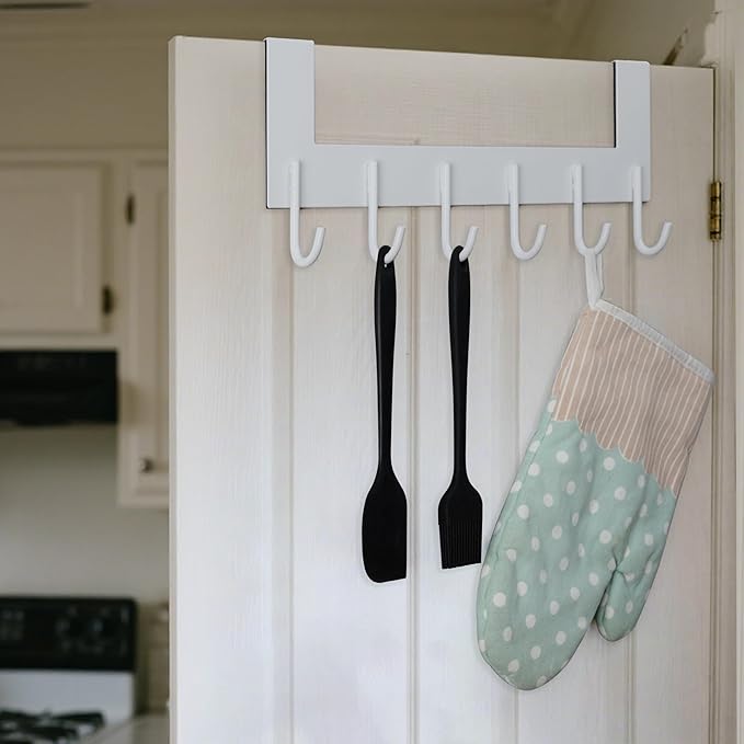 WEBI Over The Door Hook for Hanging Door Hanger,Over Door Towel Rack,Door Coat Rack for Towels,Clothes,Behind Back of Bathroom,White
