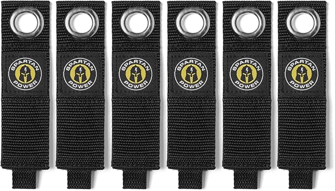 Spartan Power Heavy Duty Storage Straps, 1.5" X 10" Extension Cord Holder Organizer for Garage Organization and Cable Storage (6 Pack)