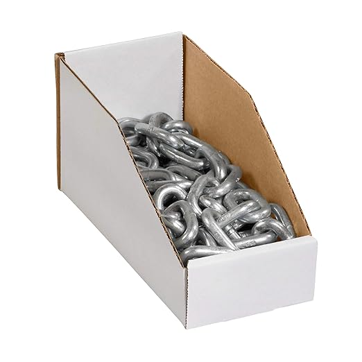 Box USA BBINMT615 Open Top Bin Boxes, 6" x 15" x 4 1/2", Oyster White (Pack of 50)