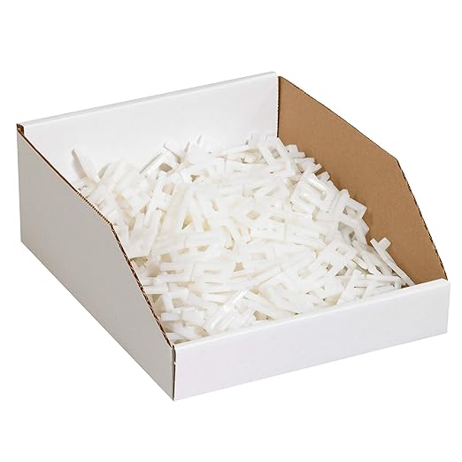 Box USA BBINMT1224 Open Top Bin Boxes, 12" x 24" x 4-1/2", Oyster White (Pack of 50)