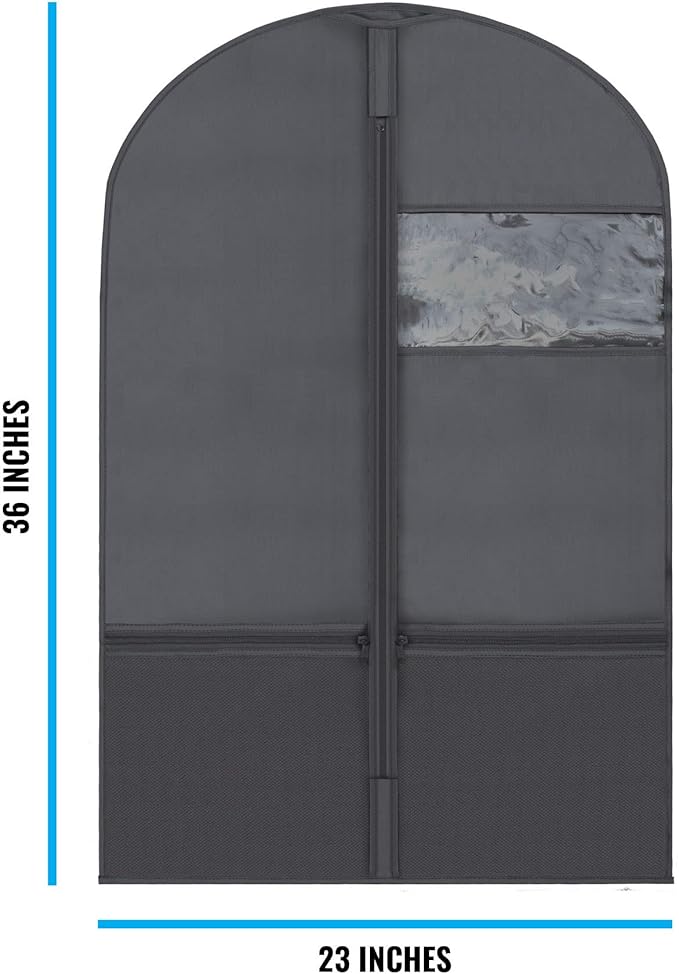 Plixio 36" Kids Garment Bags for Dance Costumes, Childrens Hanging Clothes, Uniform, Suits, Girls Dress Recital Outfit Organizer - Dance Garment Bags For Dancers with Zippered Pockets