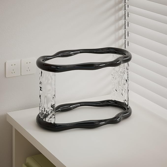 Bathroom Countertop Organizer, 2 Tier Bathroom Organizer and Storage, Acrylic Vanity Organizer Standing Holder Shelf, Perfume Makeup Skincare Cosmetic Desk Organizer for Bedroom Dressing Table, Black