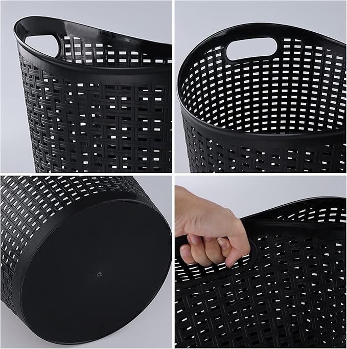 Readsky 40L Tall Flex Laundry Basket, Large Plastic Storage Basket with Handles, 6 Pack