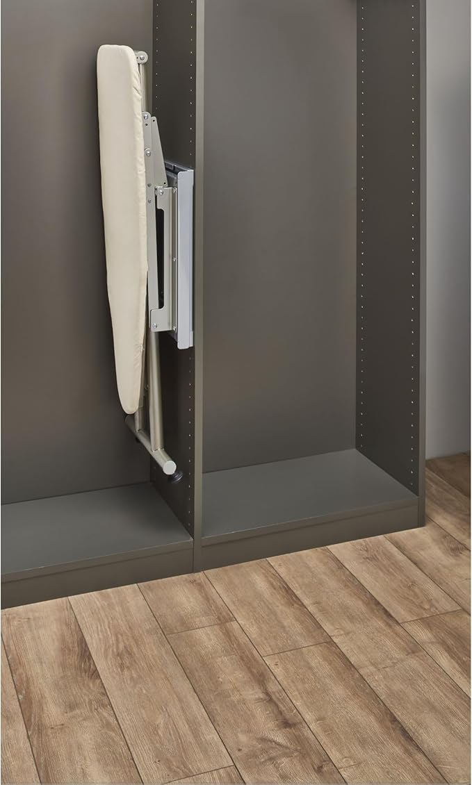 Rev-A-Shelf Sidelines Premiere Pop Up Ironing Board for Custom Laundry/Closet Systems w/Soft-Close, Metal Frame, & Adjustable Feet, CPUIBSL-14-SM-1