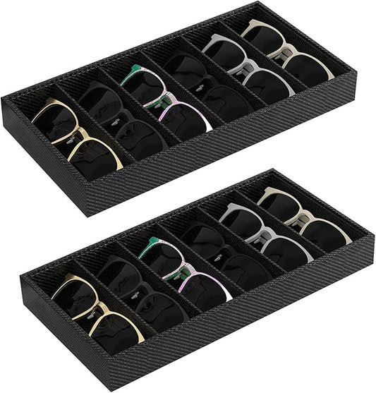 Sunglass Organizer Tray,Eyeglass Storage for Multiple Glasses,Jewelry and Sunglasses Drawer Organizer (Carbon Fiber 2)