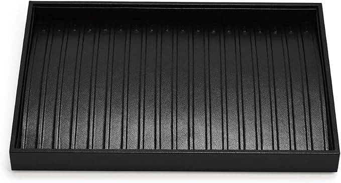 Leather Necklace Tray Jewelry Tray Necklace Holder Organizer Jewelry Drawer Organizer (Black)