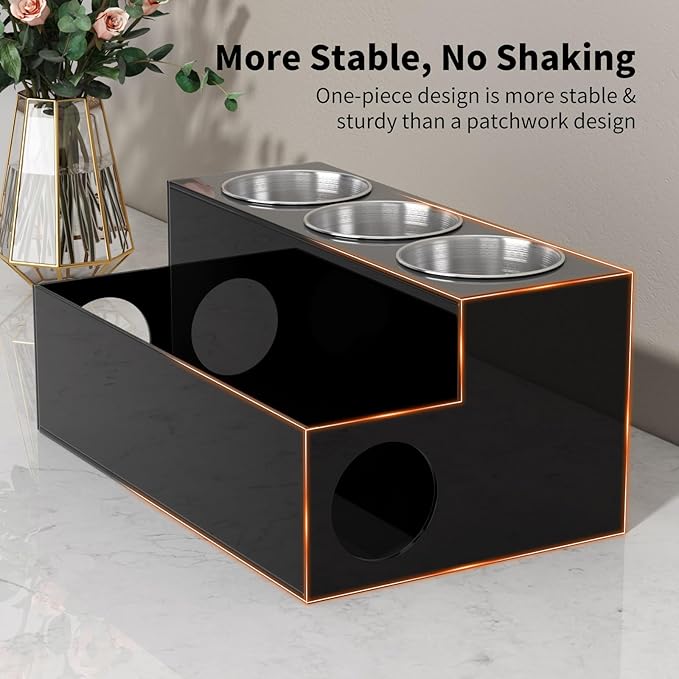 NIUBEE Hair Tool Organizer, Black Acrylic Hair Dryer and Styling Holder, Bathroom Countertop Blow Dryer Holder, Vanity Caddy Storage Stand for Accessories, Makeup, Toiletries