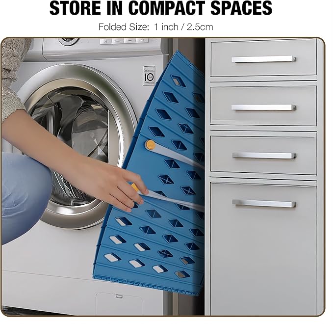 Collapsible Laundry Baskets Durable Foldable Hamper for Room Organization, Blue & Gray Laundry Basket Set - 2 pack, 45L