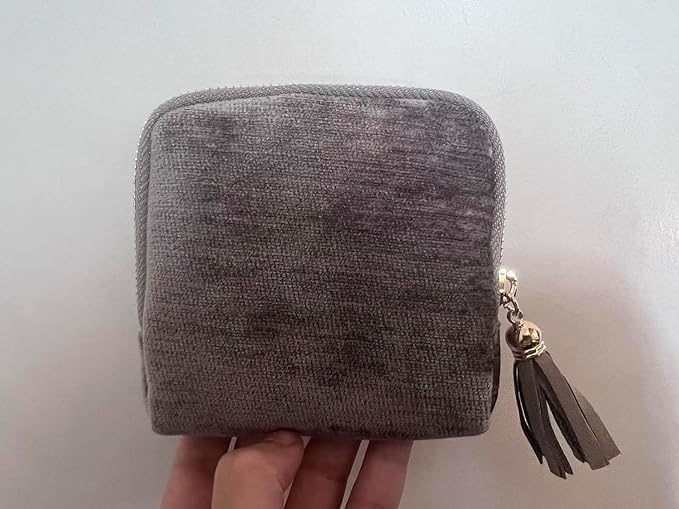 Travel Jewelry Case Organizer for Women Portable Jewelry Box with Zipper Pouches for Rings Necklaces Earrings Bracelets Compact Jewelry Storage for Travel Gift Daily Use (Charcoal Gray)