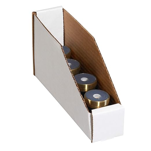 Box USA BBINBWZ218 Open Top Bin Boxes, 2" x 18" x 4 1/2", Oyster White (Pack of 50)