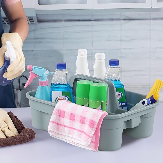 Ramddy 4 Packs Multipurpose Cleaning Supplies Storage Caddy with Handle, Commercial Househole Organizer Baskets Caddies