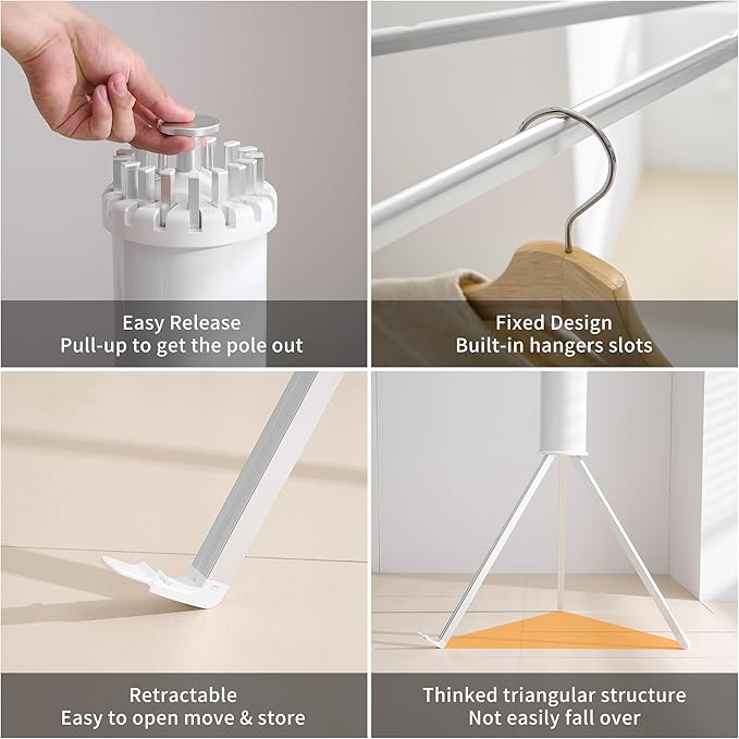 Clothes Drying Rack Tripod Aluminum-16rods,Portable Foldable Drying Rack,Drying Rack Clothing for Laundry Bedroom Household