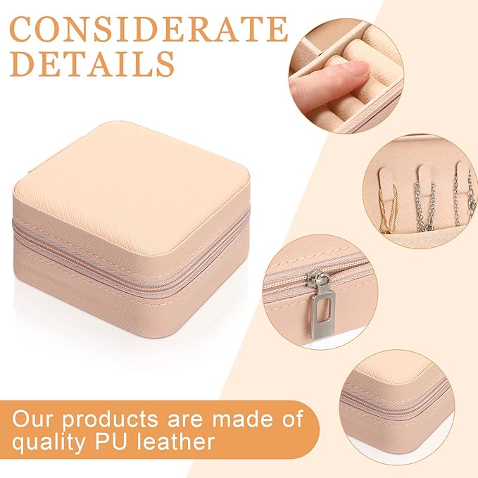 Kigeli 18 Pcs Travel Jewelry Case Bulk Bridesmaid Gift Boxes Small Jewelry Box Mini Storage Organizer for Women Return Gift(Vivid Color)