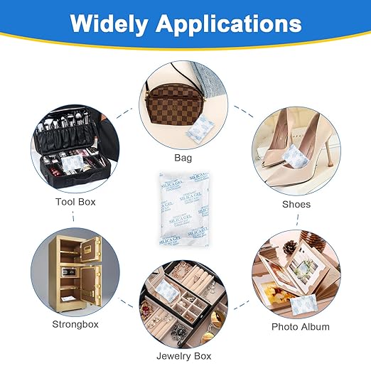 Moisture Absorbers, Premium Transparent Desiccant for Storage, Silica Gel Desiccant Packets (20G, 45)