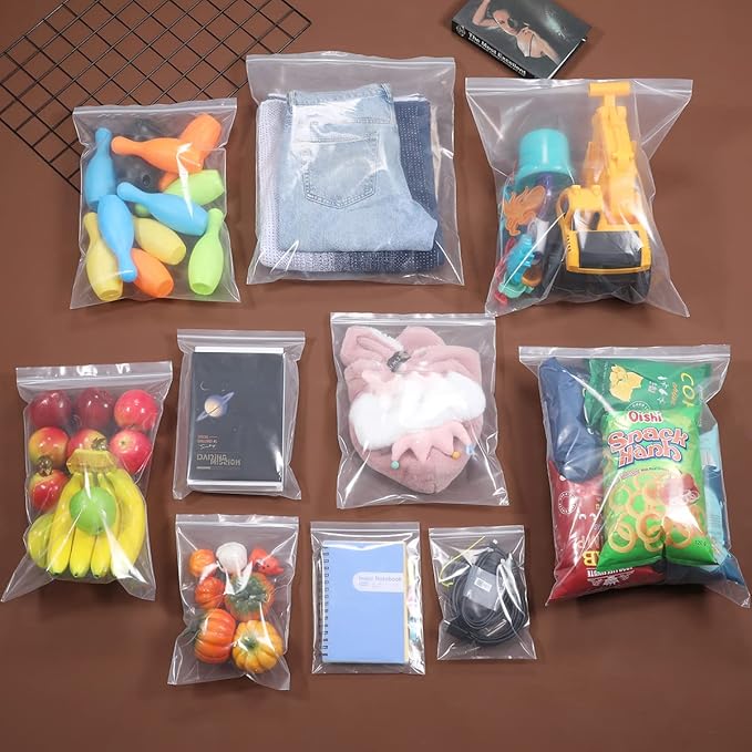 Thick 5 Mil 16 x 20 inches Large Clear Reclosable Zip Plastic Bags Lock Poly Bag Clothing Toys Product Seal Storage Bags With Zipper Heavy-Duty-20Pack