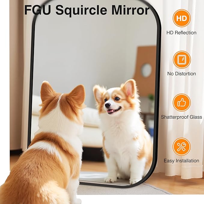 Bathroom Mirror for Wall, Black Bathroom Vanity Mirror for Over Sink 28 x 40, HD Reflection Shatterproof Mirror for Living Room Bedroom Entryway, Metal Frame Rectangular Shape