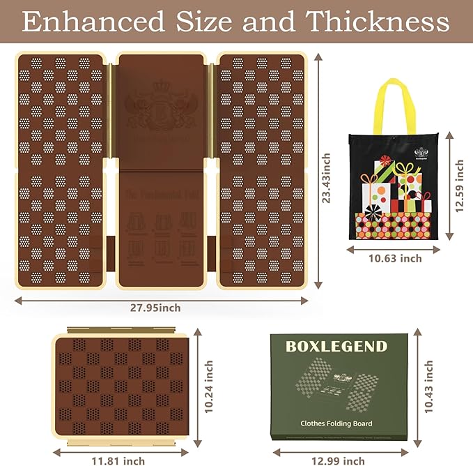 BoxLegend Shirt Folder Board Metal V7 Shirt Folding Board Upgrade Metal Edging and Joints for Wear Resistance Shirt Folder for Easy and Fast Durable Plastic Laundry Folder