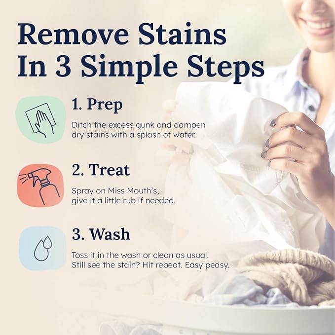 Miss Mouth’s Messy Eater Stain Treater Spray - Stain Remover - Newborn & Baby Essentials - 2-Pack of 16oz Stain Remover