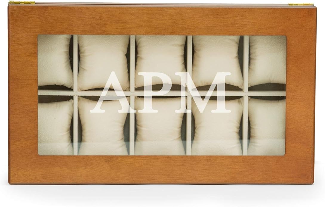 Bey-Berk Custom Personalized Watch Box Organizer - 48 Slot Luxury Solid Wood Designer Display, Large Watch Slots