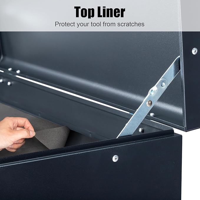 Winado 24" Portable Tool Box, 5 Drawers & Top Storage Tray Tool Box with Drawers, Lockable Metal Tool Chest Cabinet for Garage, Warehouse, Repair Shop & Home