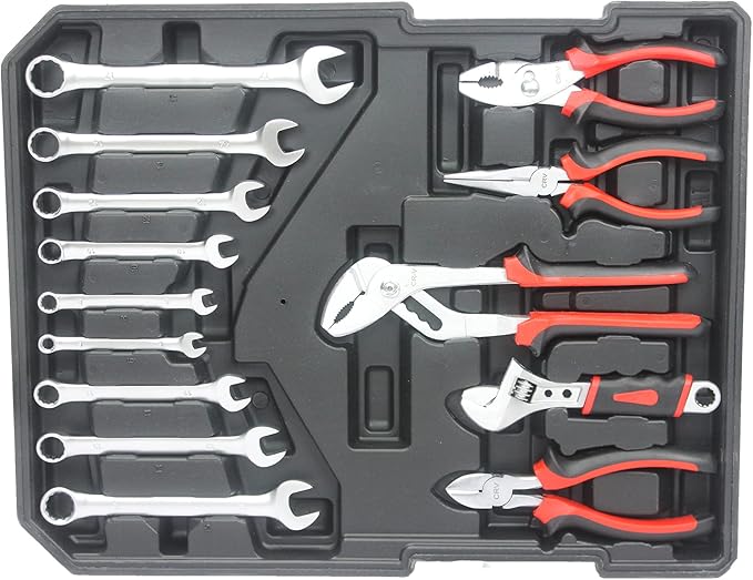 899pcs Artman Tool Set Tool Set Mechanics Kit, General Household Hand Tool Set for Home, Rolling Tool Box with Wheels - Perfect for Craftsman, Diyer, Handyman (Black)