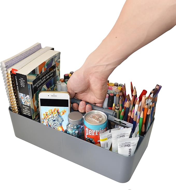 -Large Carry Caddy Bin Basket Portable Office Desk Storage DIY- MADE IN USA (Orion Gray)