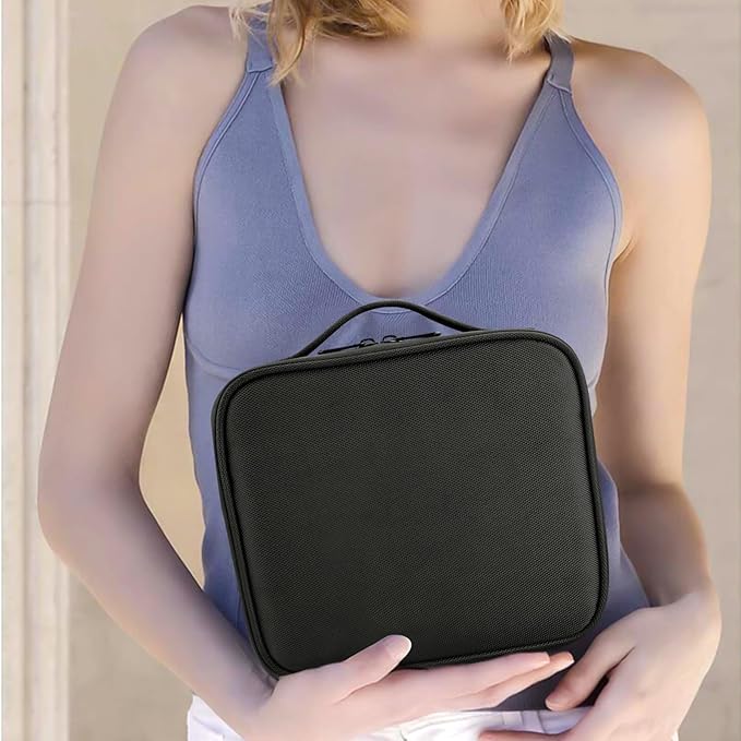 gzcz Travel Makeup Bag,Portable Makeup Case for Women,Professional Cosmetic Train Case Organizer Artist Storage Bag With Adjustable Dividers Brushes Toiletry Jewelry Digital Accessories