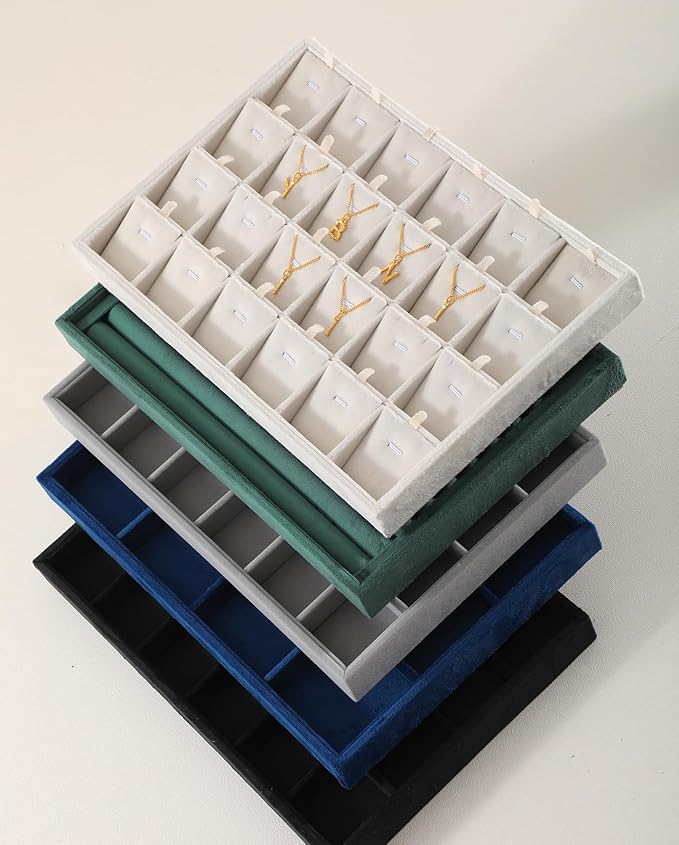 Necklace Storage Tray, Velvet Bracelet Display, Premium Jewelry Organizers,Luxury Bracelet Organizer,White Necklace Display