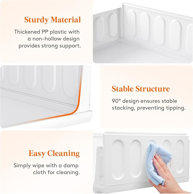 Lifewit Stackable Closet Organizers and Storage Basket for Clothes, Plastic Sweater Storage Bins for Wardrobe, Multifunctional Pants Organizer for RV, Pantry, Bathroom, Kitchen, Dorm, 24L, 8 Pack