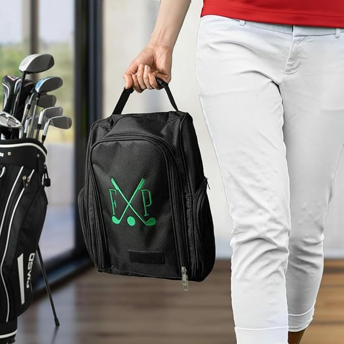 Personalized Golf Shoe Bag for Men and Women – Custom Monogram, 4 Color Options, Golf Accessory Bag and Gift for Golf Lovers and Valentines