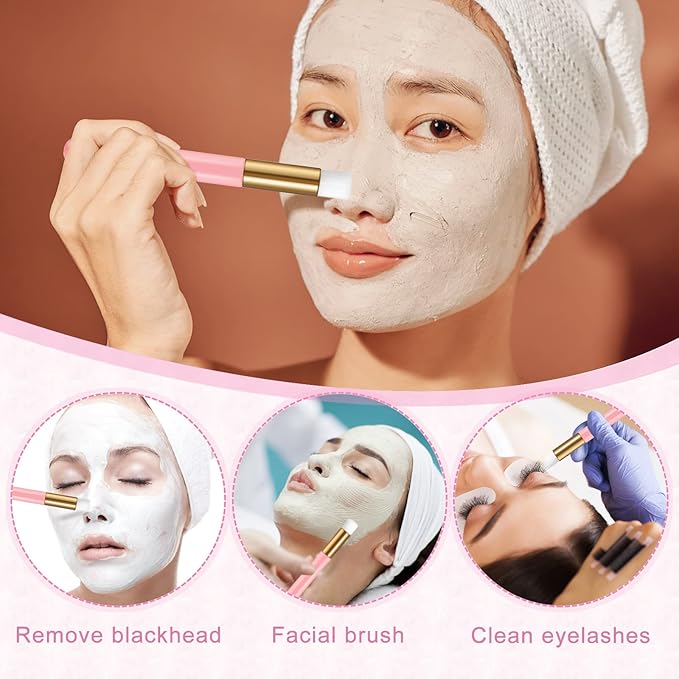 60PCS Lash Shampoo Bottles and Brushes Set, 10pcs Foam Pump Dispenser, Lash Cleaning Brush, Eyelash Extension Tube Brush, Instructions Cards, Bags, Lash Shampoo Stickers for Business Clients (B-pink)