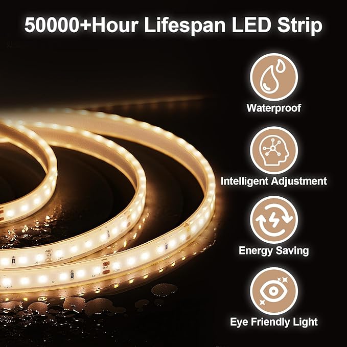 BEAUTYPEAK 28x28 LED Round Bathroom Mirror with Lights, Anti-Fog, Dimmable, Backlit + Front Lit, Lighted Bathroom Vanity Mirror for Wall, 3 Colors, Memory Function, Tempered Glass, Shatter-Proof