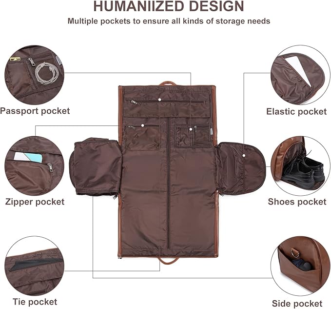 seyfocnia Convertible Travel Garment Bag,Carry on Garment Duffel Bag for Men Women - 2 in 1 Hanging Suitcase Suit Business Travel Bag