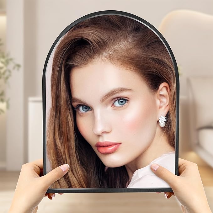 Small Black Arch Mirror Wall-Mounted 10x13 inch Arched Mirror for Decor