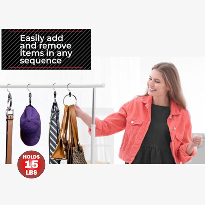 Multipurpose Closet Hangers, 25 Tie Belt Hanger for Closet, Great Space Saving Belt Organizer for Wardrobe, Ideal for Storing Belts, Ties, Scarfs, Baseball Hats, Purses & More, 1 Pack