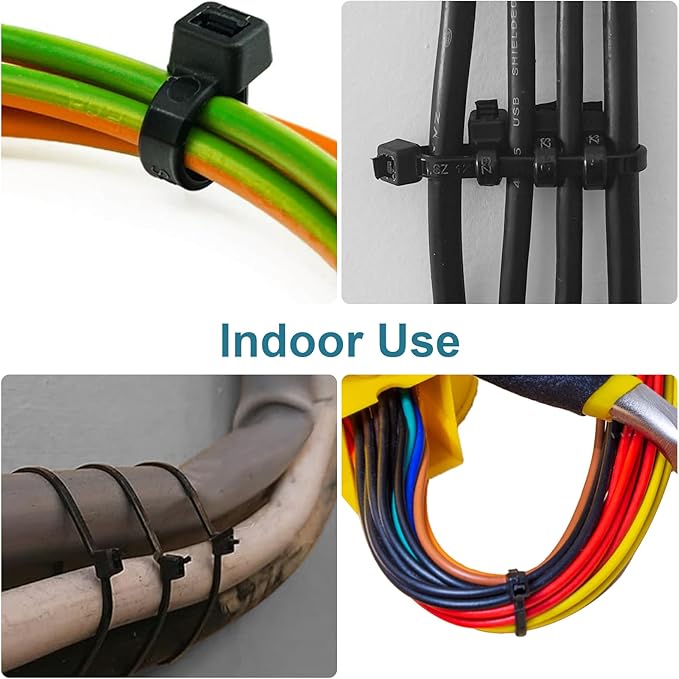 Zip Ties 6 inch (2000 Pack), 25 lb, Black Wire Ties, UV Resistant Cable Ties for Outdoor Use, LOCKLOCK