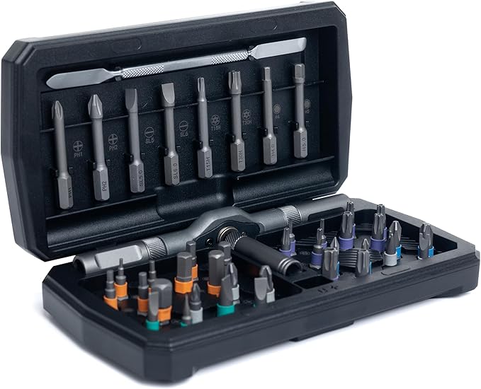 42 in 1 Magnetic Screwdriver, Screwdriver Set, Multi Bit Ratcheting Screwdriver Set with Storage Case Repair Tool Kit for Computer, Eyeglass, Bicycles, Watch, Ring Doorbell, Furniture and DIY