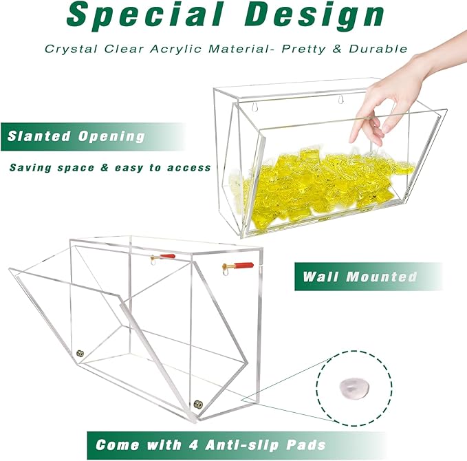 Laundry Pods Container for laundry room organization, Acrylic Candy dispenser Coffee Pod Holder Dishwasher Pods Container for Wall or Hanging