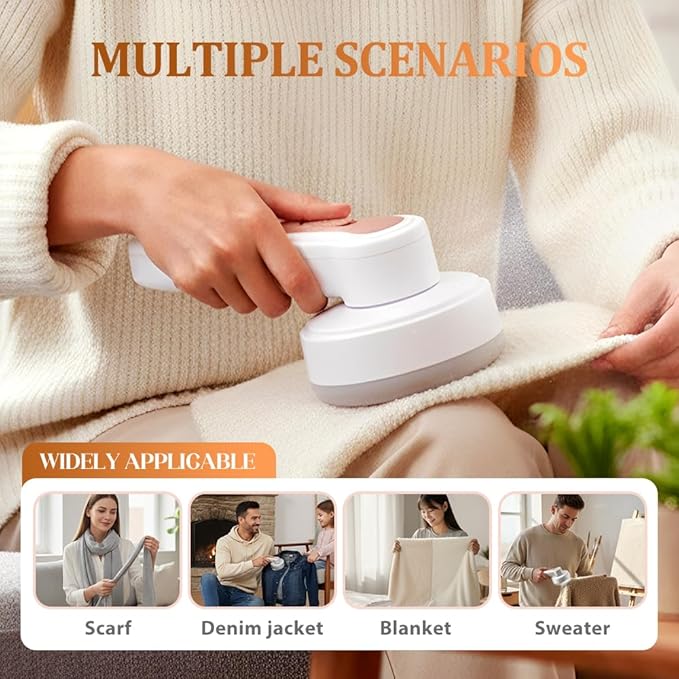Electric Fabric Shaver and Lint Remover, 2026 New Rechargeable Lint Shaver for Clothes, Electric Sweater Shavers to Remove Pilling for Clothes and Furniture (2 Pcs)