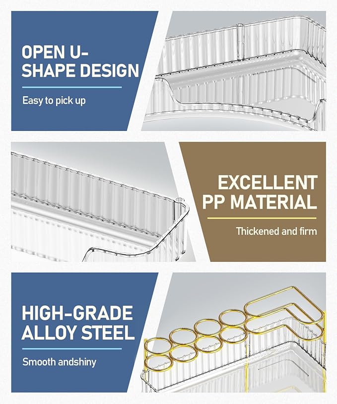 3-Tier Corner Bathroom Counter Organizer Makeup Cosmetic Storage, Tool-Free Installation Acrylic Vanity Shelf, Countertop Storage Organizers Perfume Tray for Bathroom, Dresser, Kitchen (Clear)