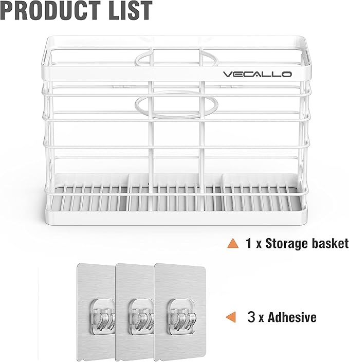 Hair Tool Organizer, Curling iron stands, Bathroom Organizer Basket Hair Supplies Organizer Storage Hair Dryer Holder- Wall Mount No Drilling