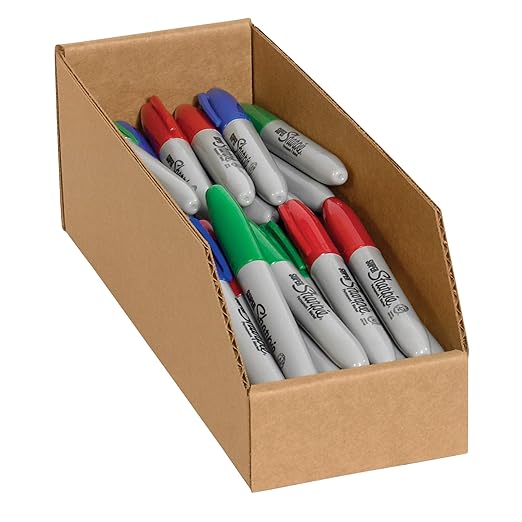 BOX USA BBINBWZ418K Open Top Bin Boxes, 4" x 18" x 4 1/2", Kraft (Pack of 50)
