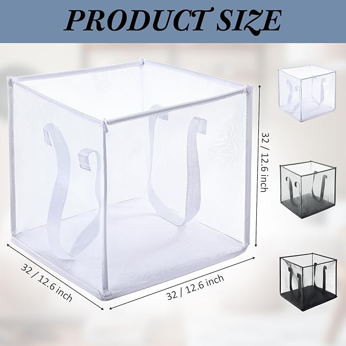 Zopeal 6 Pack Popup Laundry Hamper 13 Inch Collapsible Laundry Baskets with Handles Mesh Clothes Baskets Portable Single Layer Foldable Clothes Hamper Square Bin for Washing (Multicolor,Single-layer)