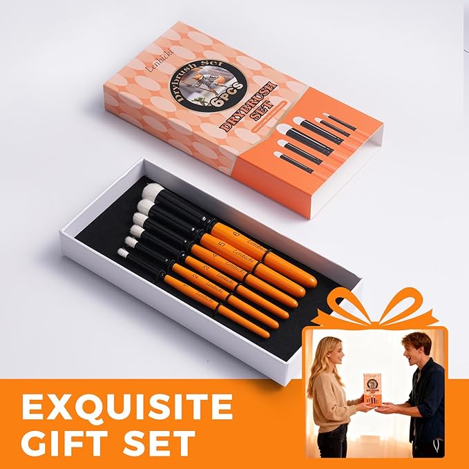 Dry Brush Miniature 6PCS Professional Hobby Detail Craft Paint Brush Set for Miniatures, Models, Figurines