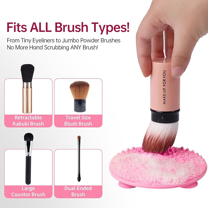 Norate Makeup Brush Cleaner, Make Up Brush Cleaner Solution + Makeup Brush Cleansing Pad, Brush Cleaner Mat for Brushes, Deep Clean Shampoo 4.4 Fl.Oz, Gentle Formula Cruelty Free, 2 Piece Set