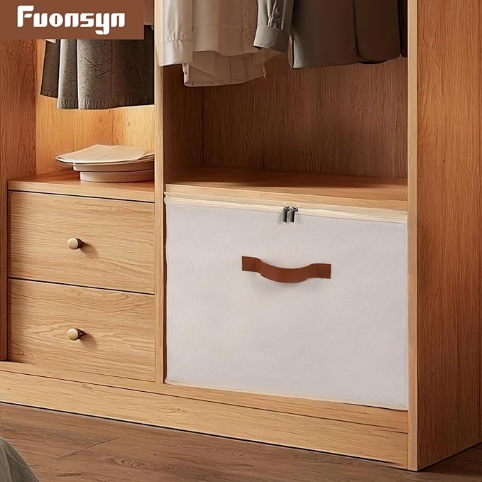 2-Pack Shoe Storage Organizer for Closet - Large Capacity Fits 16-32 Pairs, Clear Cover with Reinforced Handles, Adjustable Dividers, Dustproof Stackable Containers, Beige